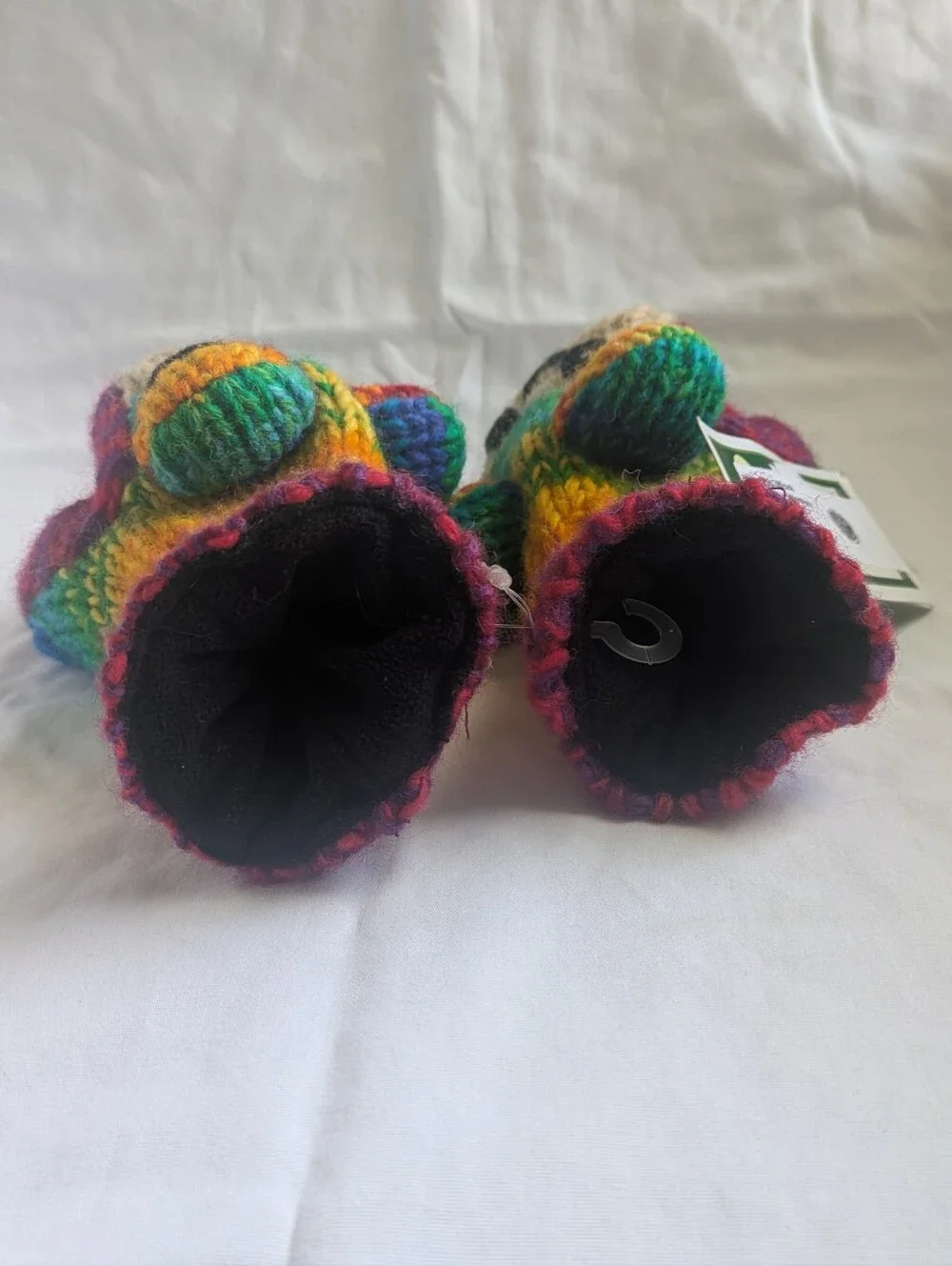 NWT Kyber Outerwear Kids' Handmade Wool Rainbow/Multicolored Monkey Mittens